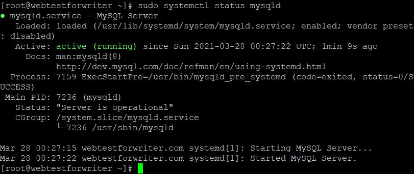 Jalankan mysql setelah menginstal mysql di CentOS 7