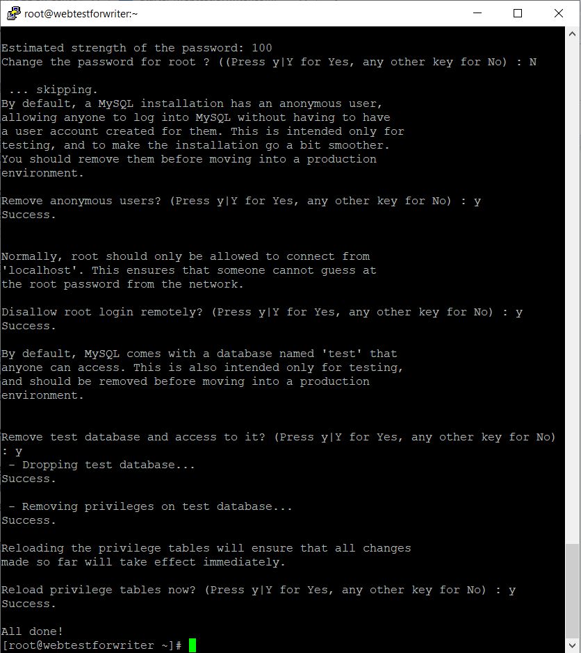 berhasil mengkonfigurasi mysql