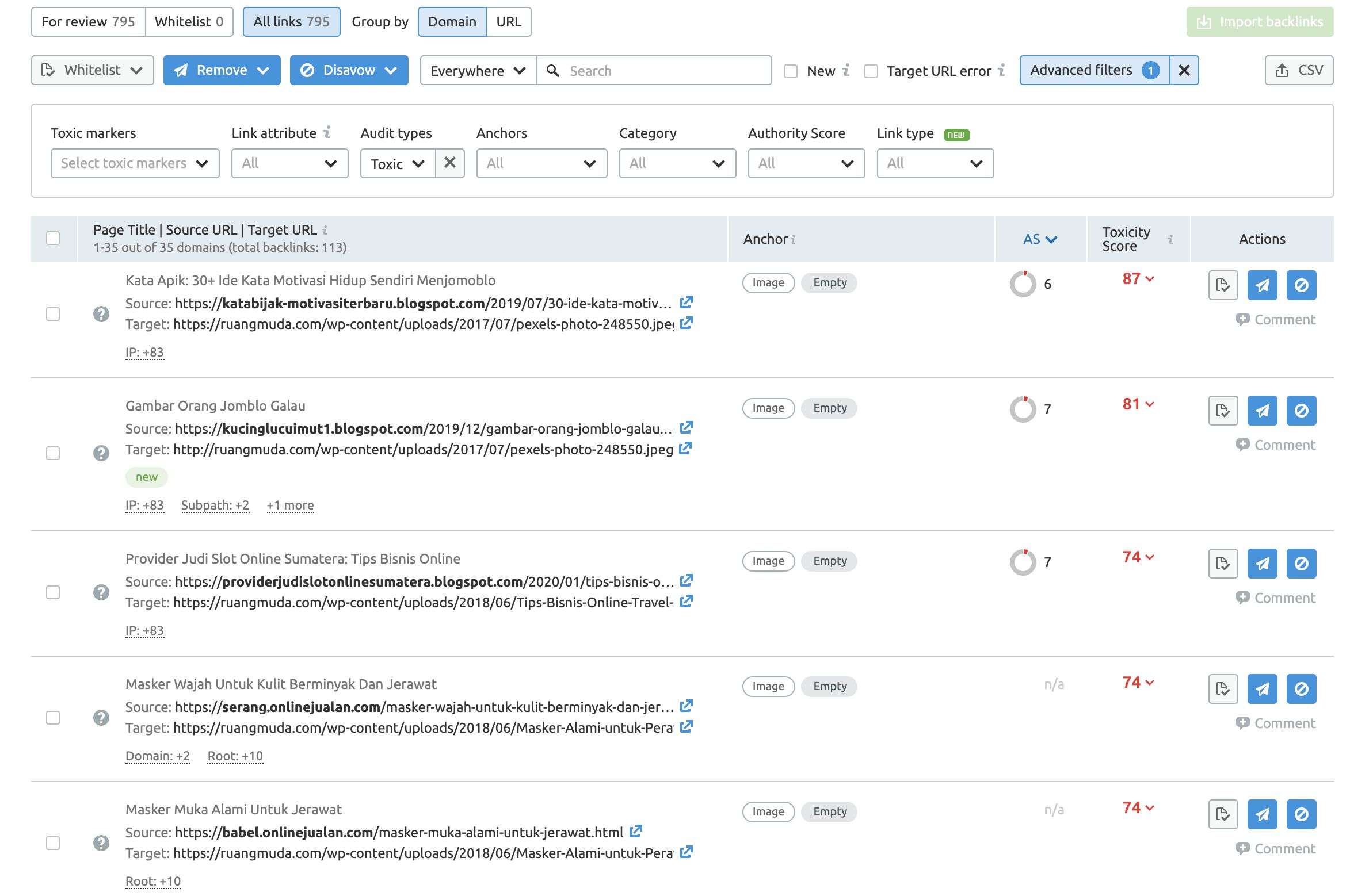 Backlink Audit